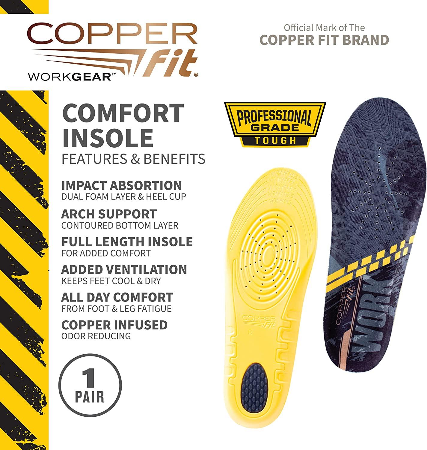 Copper Fit en's Work Gear Heavy Duty Insoles, Blue, Size 9-13 | Aazon Copper Fit en's Work Gear Heavy Duty Insoles, Blue, Size 9-13 | Aazon