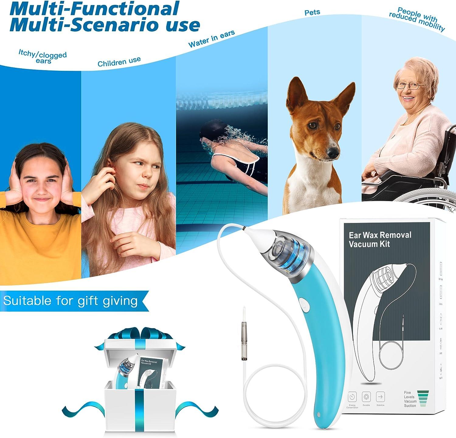 Ear Wax Vacuum Removal Kit, 9 Levels Strong Suction Ear Vacuum Electric