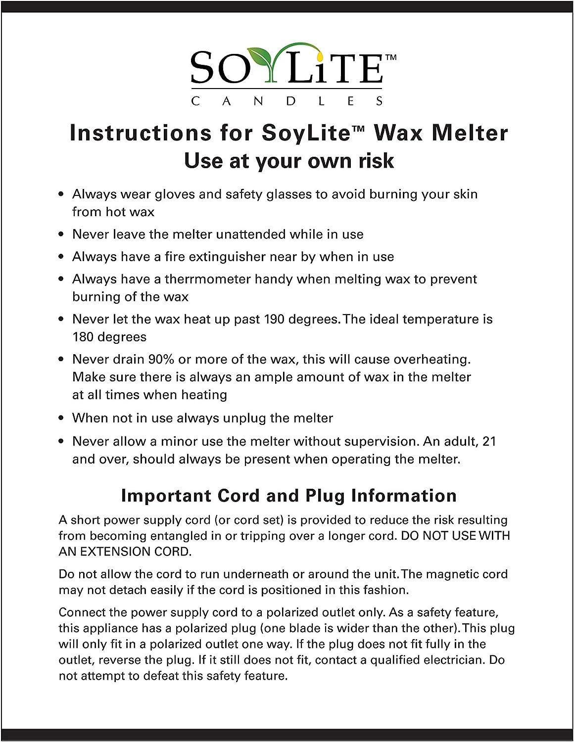 Wax Melter for Candle Making, Holds Approximately 7 Qts Or 14 Lbs of Melted Wax, Wax Melter Has