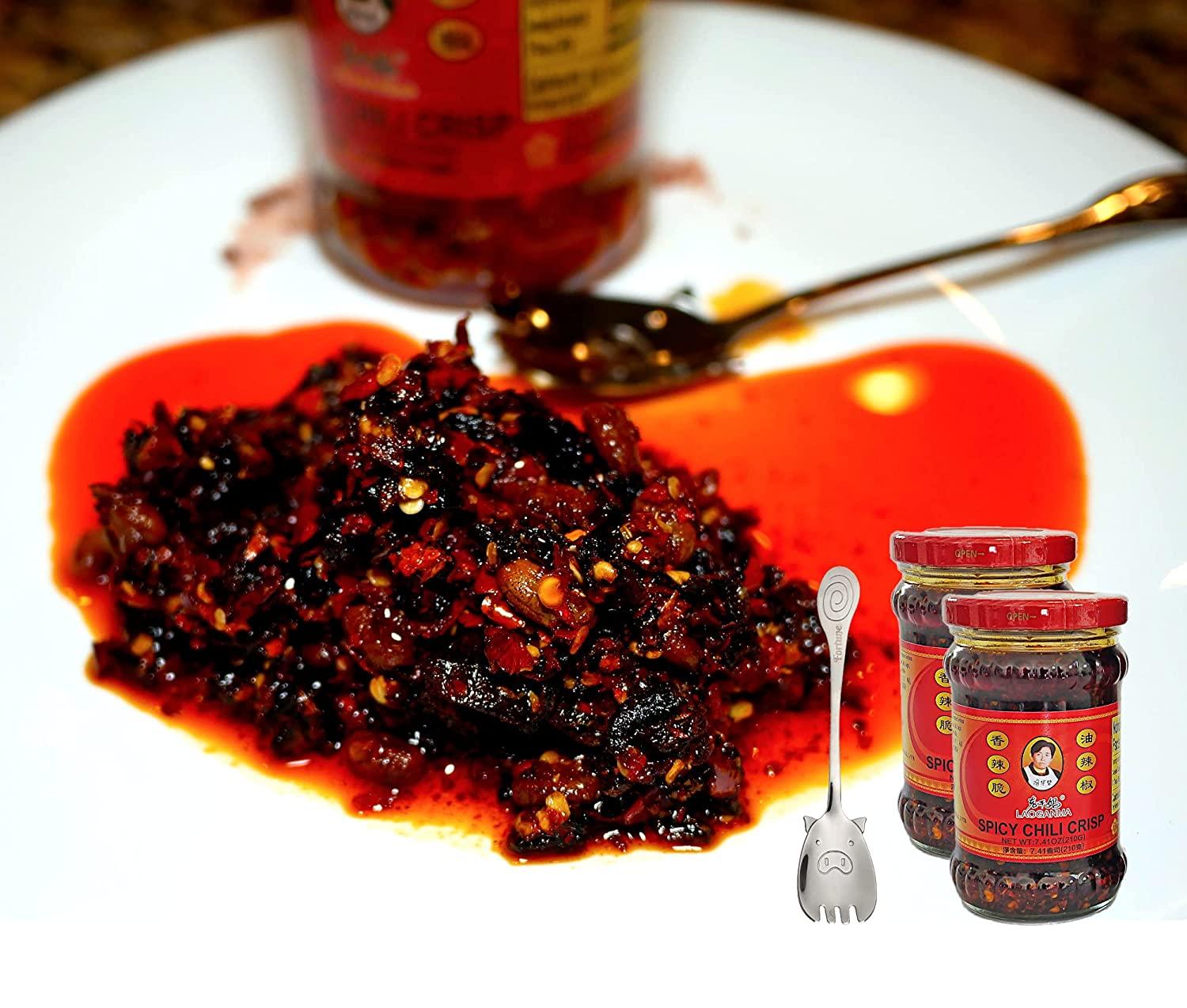 Lao Gan Ma Spicy Chili Crisp Chinese Chili Oil Hot Sauce with Roasted Pepper Flakes 7.41oz