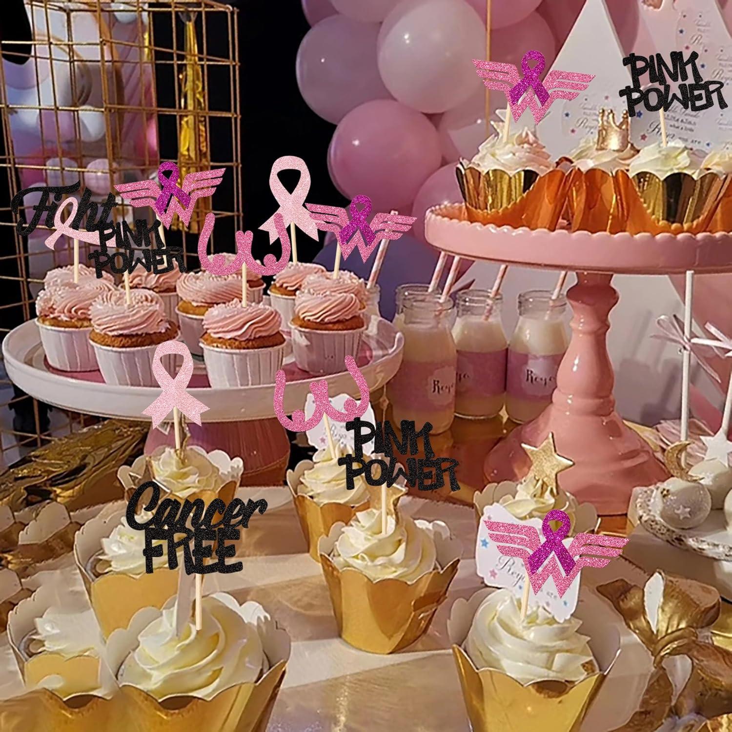 Gyufise 24 Topper Per Cupcake Nastro Rosa – Decorazioni Per Torte Cancro Al Seno, Cartoncino 300g, Viola, Per Eventi Di Sensibilizzazione