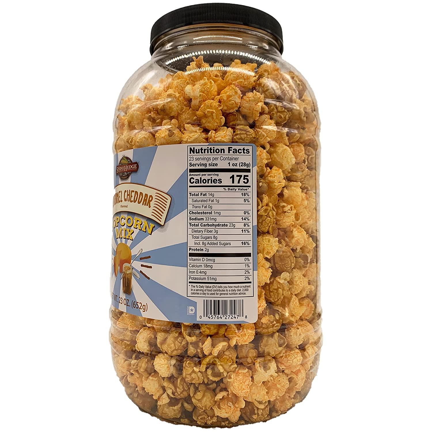 StoneHedge Farms Gourmet Caramel Cheddar Popcorn Mix 23 Oz. Tall Tub