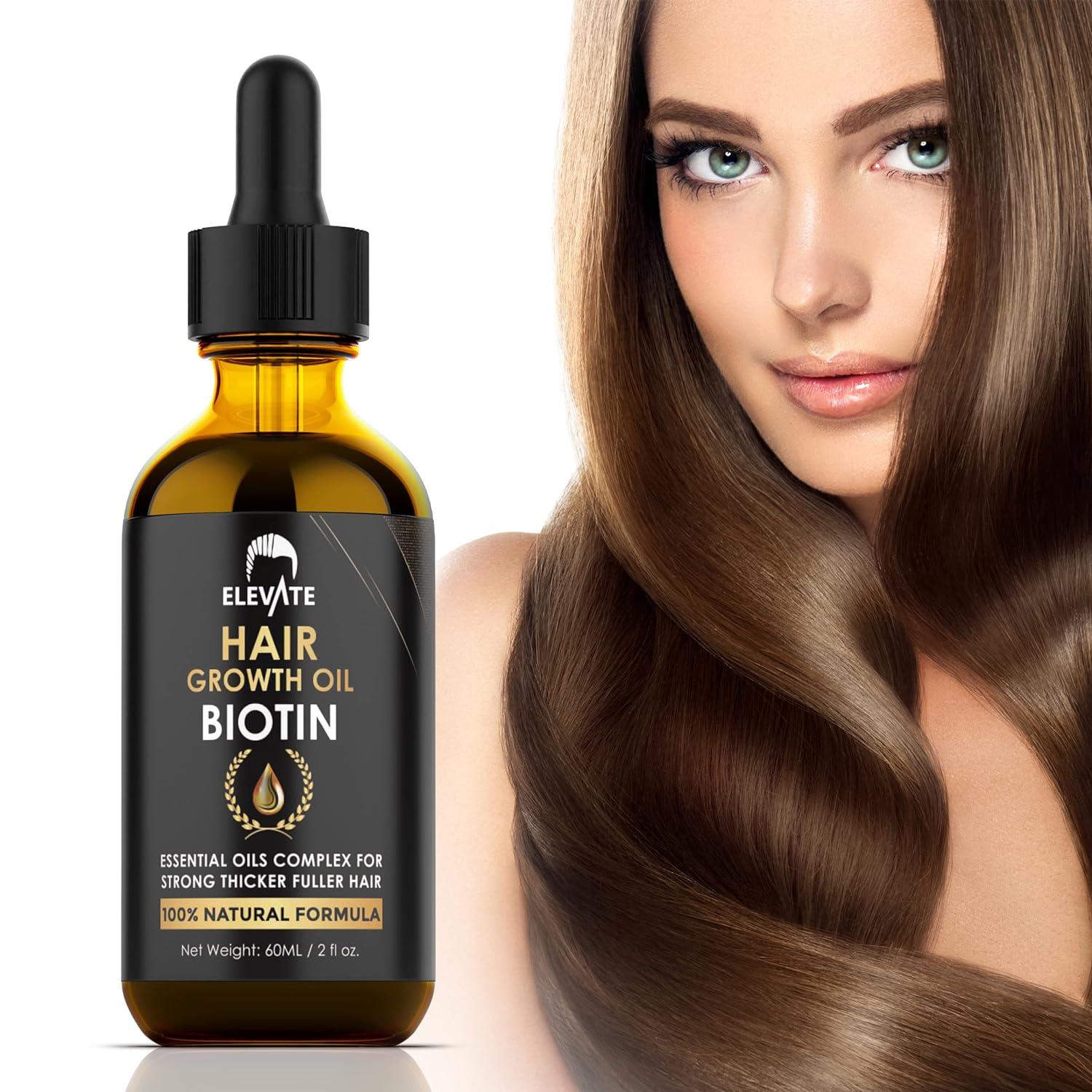 ELEVATE Hair Growth Oil Biotin Hair Growth Serum & Castor Oil Natural