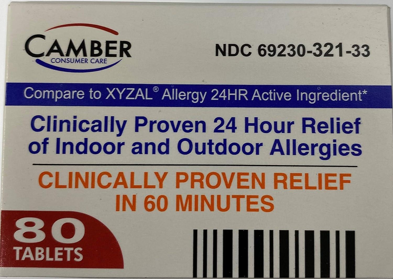 Camber Consumer Care Levocetirizine Dihydrochloride 5mg Antihistamine