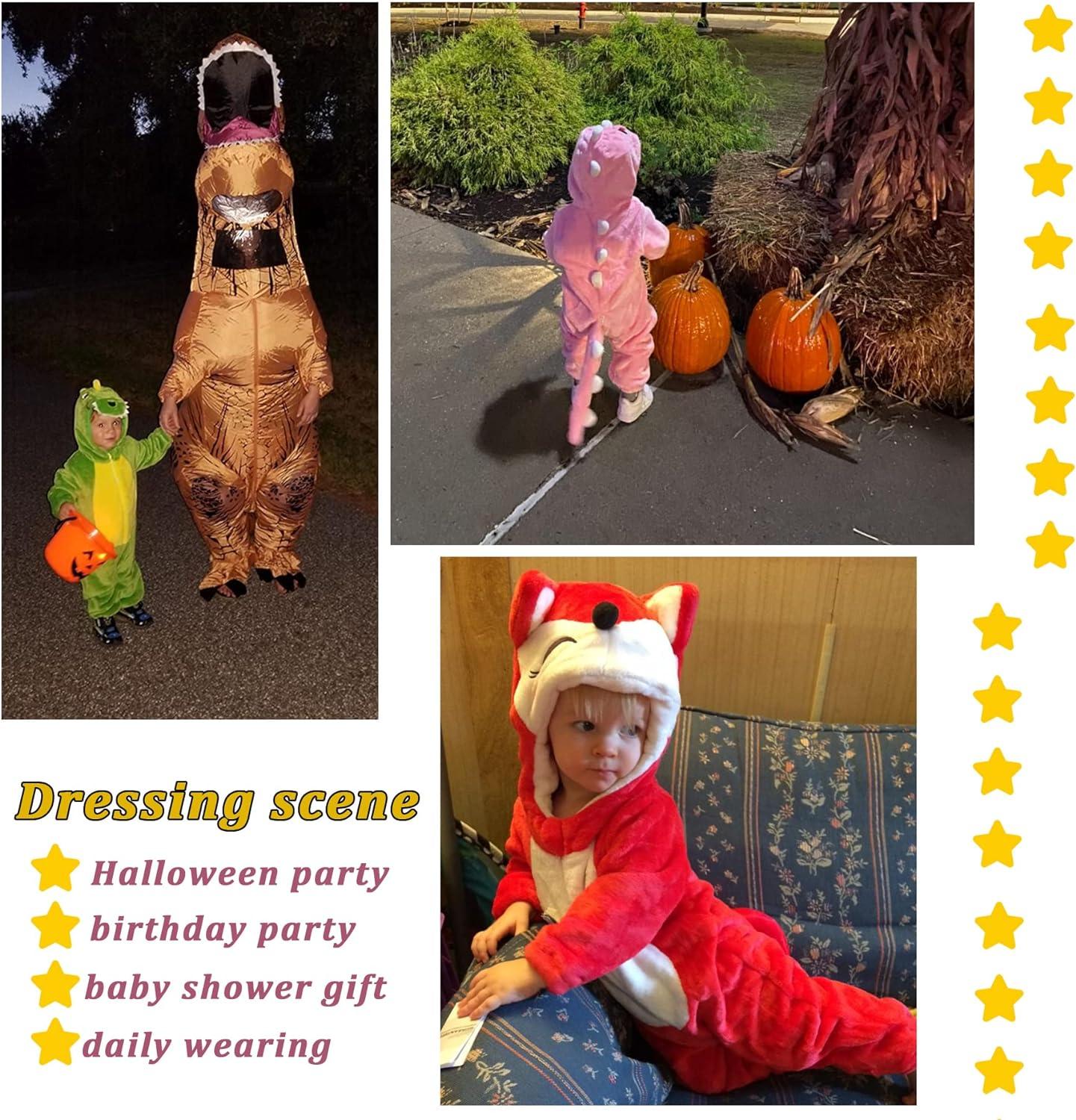 Doladola Baby Flannel Animal Hooded Rompers,Toddlers Jumpsuits Outfit for Kids of All Ages (Snow Leopard, 3-4 Years