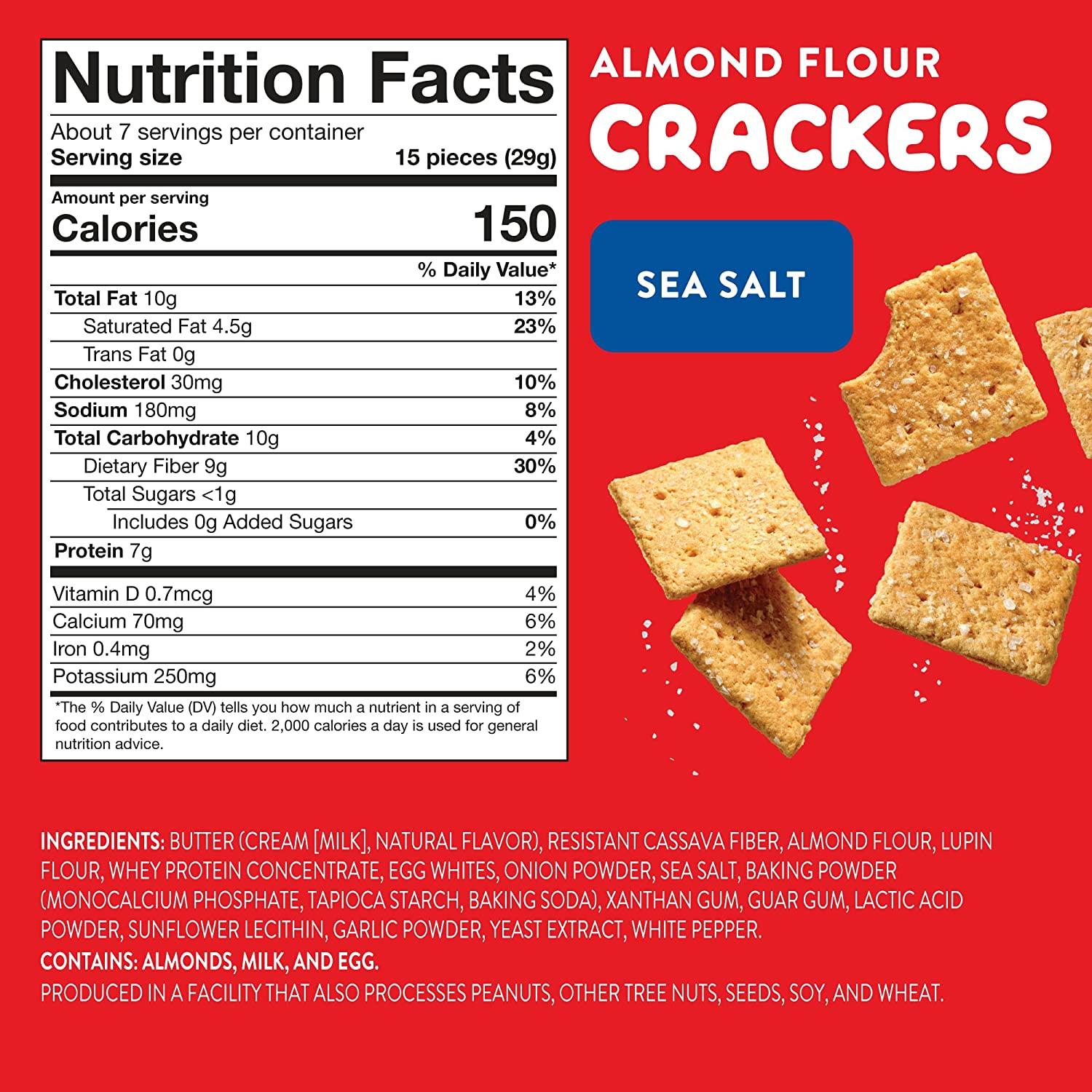 HighKey Low Carb Sea Salt Crackers 6.75oz Keto & Diabetic Friendly