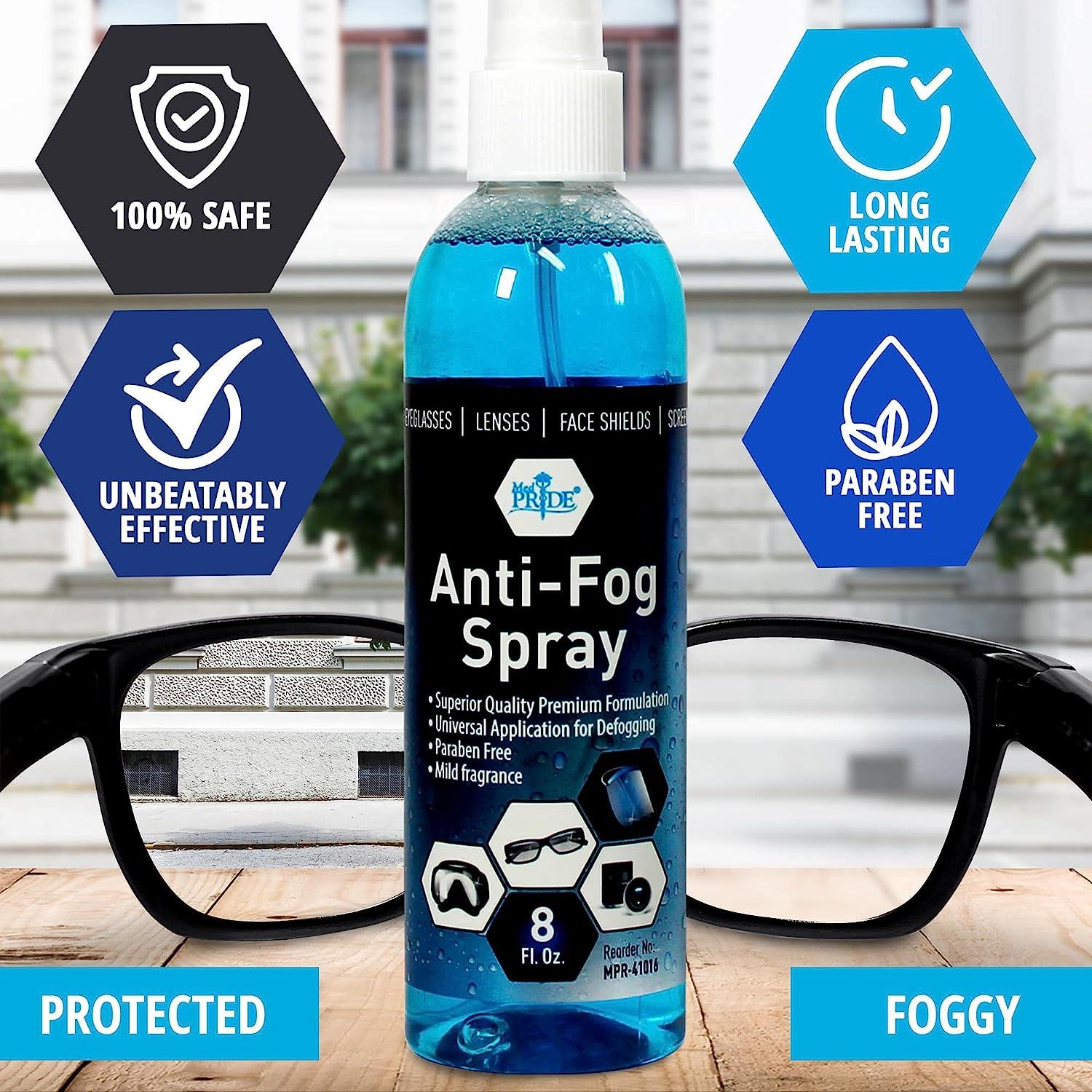 Medpride Premium Anti Fog Spray For Glasses By Long-Lasting Defogger  Prevents Fogging Of Eyeglasses, Safety Glasses, Goggles, Masks, Lenses,  Face Shields & More- Universal, Paraben Free Antifog Spray