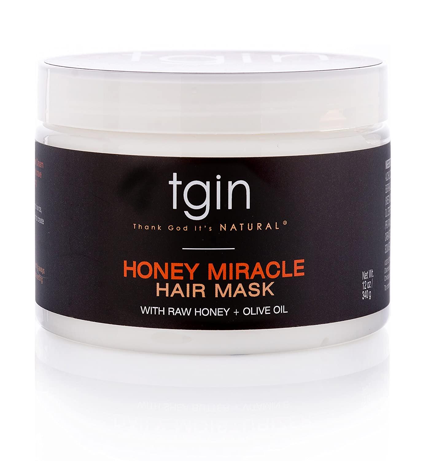 tgin Honey Miracle Hair Mask for Natural Hair - 12 oz - Dry Hair - Curly  Hair - Type 3c and 4c hair - Deep Conditioner Miracle Hair Mask 12 Ounce  (Pack of 1)