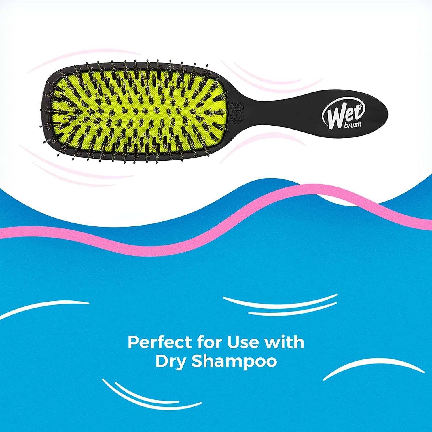 Wet Brush Shine Enhancer Paddle Hair Brush, Black Hair Detangler
