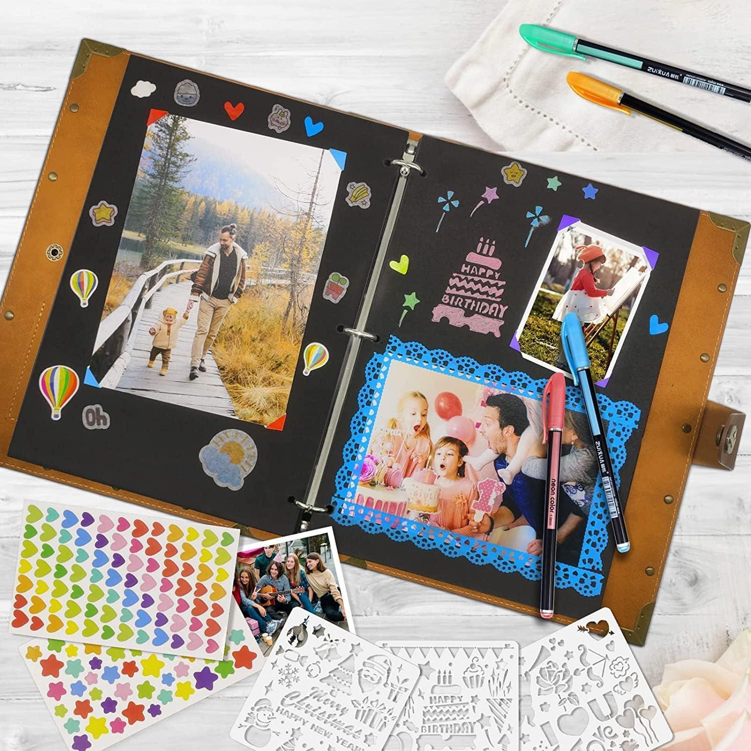 Personalized Scrapbook Album With Black Pages, Wedding Scrapbook Album With  Photo Prints, Blank Scrapbook Album With Retro Prints 