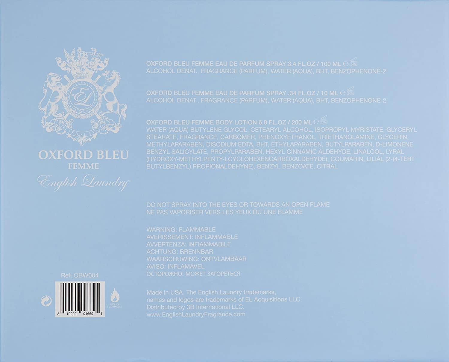 English Laundry Oxford Bleu Femme Eau De Parfum Gift Set