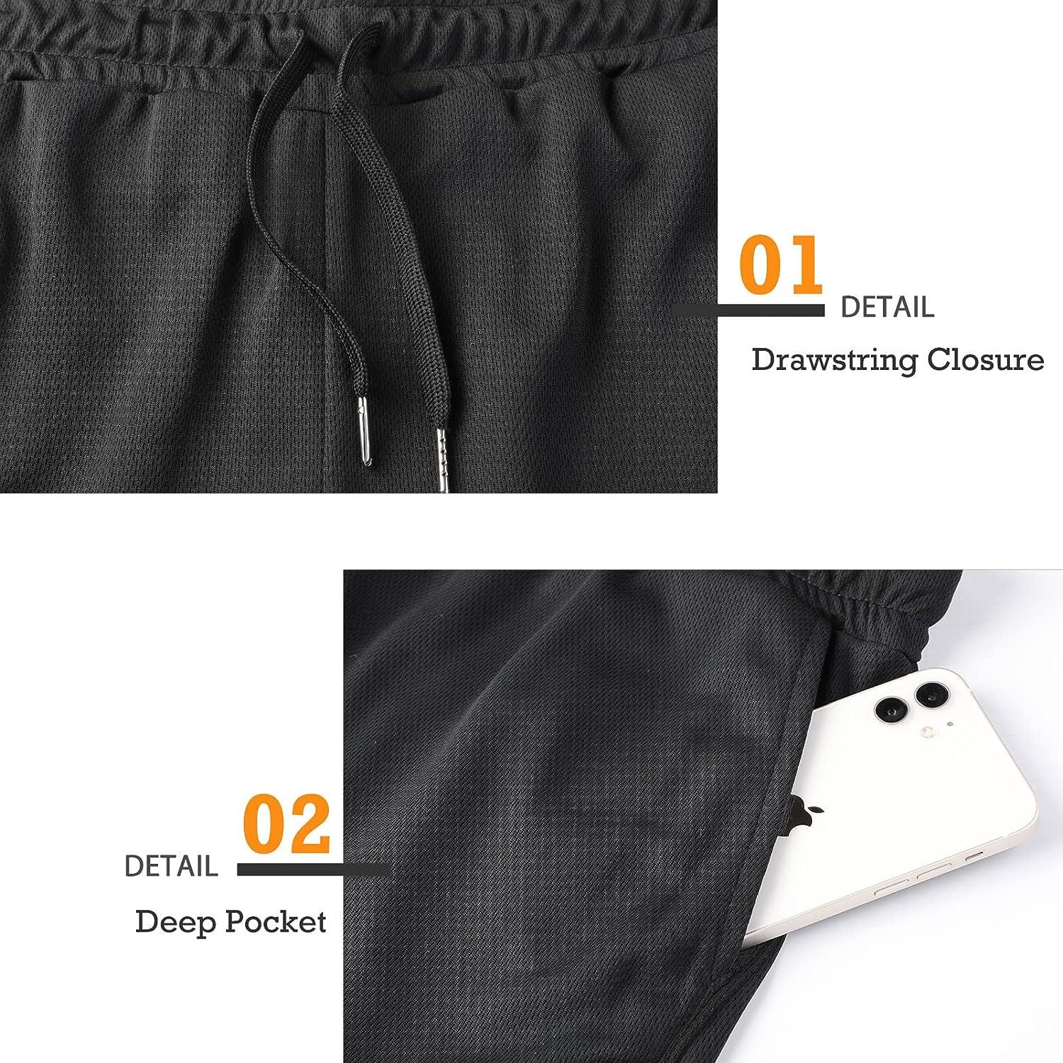 Surenow Mens Running Gym Shorts 3 Inch Breathable Lightweight Athletic  Sport Shorts Training Workout Shorts with Pockets Black Medium