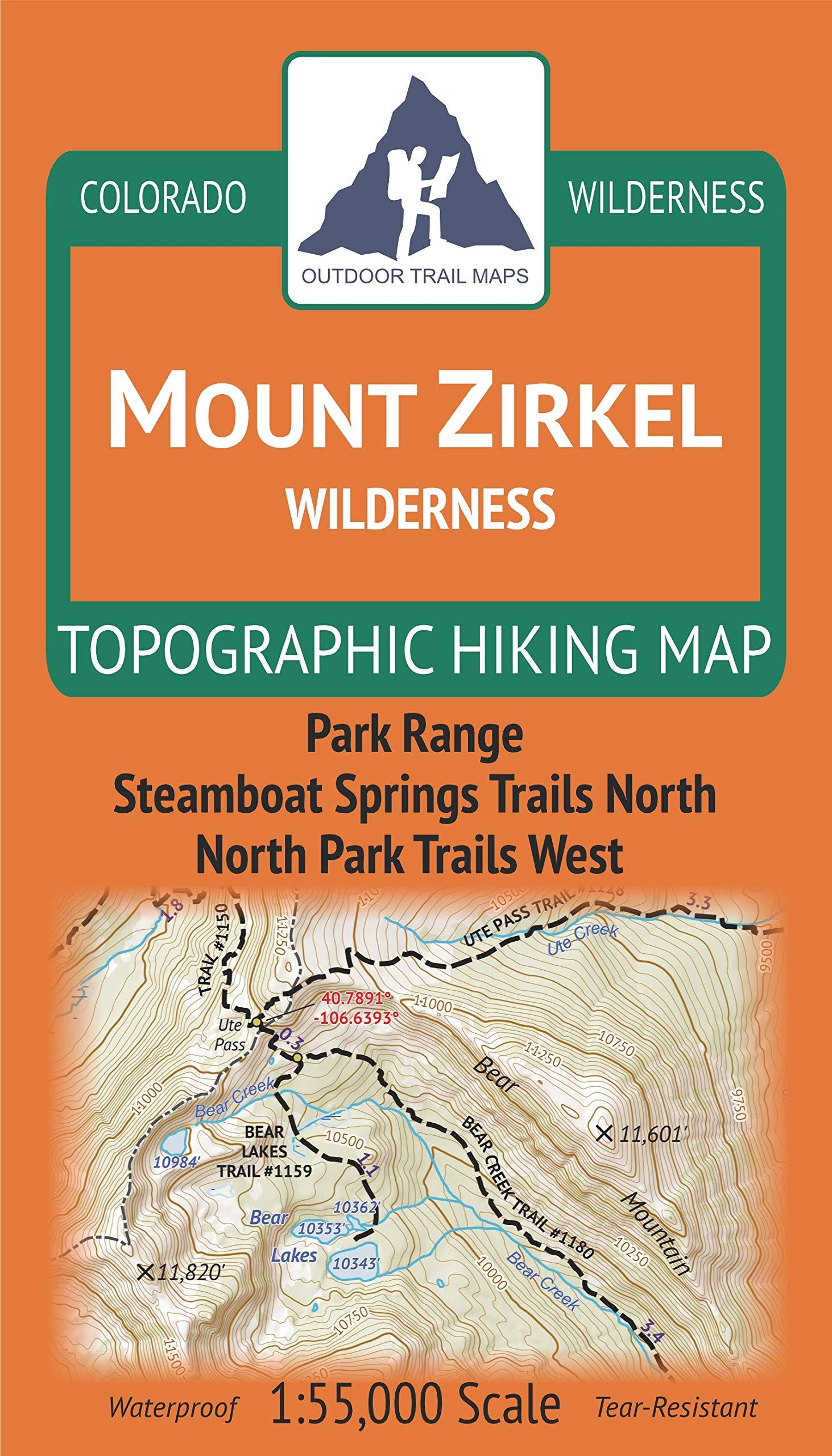 Outdoor Trail Maps Mount Zirkel Wilderness Colorado Topographic