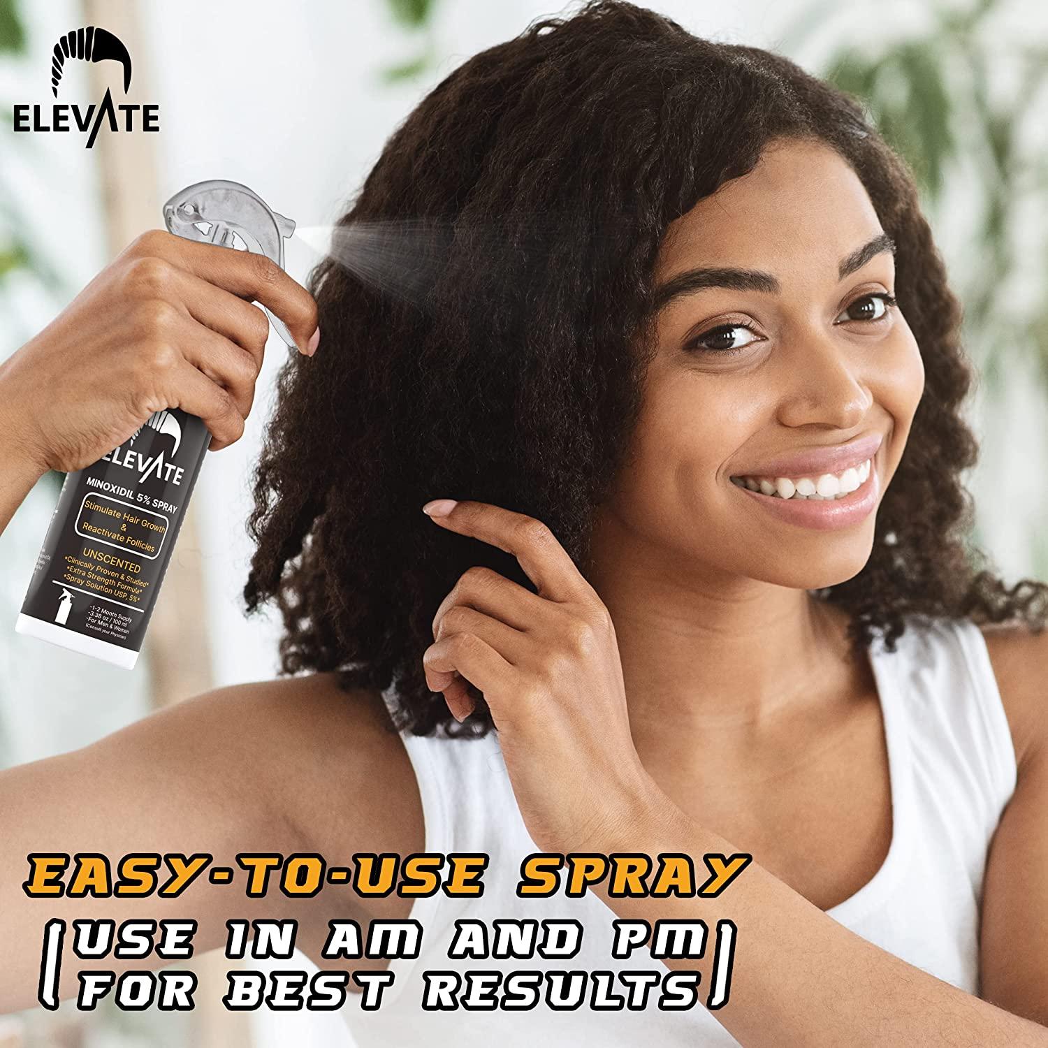 ELEVATE 5 Minoxidil Hair Growth Spray Extra Strength Professional Treatment for Hair Loss and