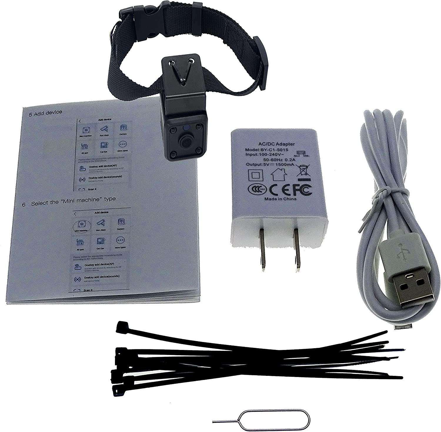 32GB Digital Pet Collar Dog Cam DVR Video Recorder with Monitor Black