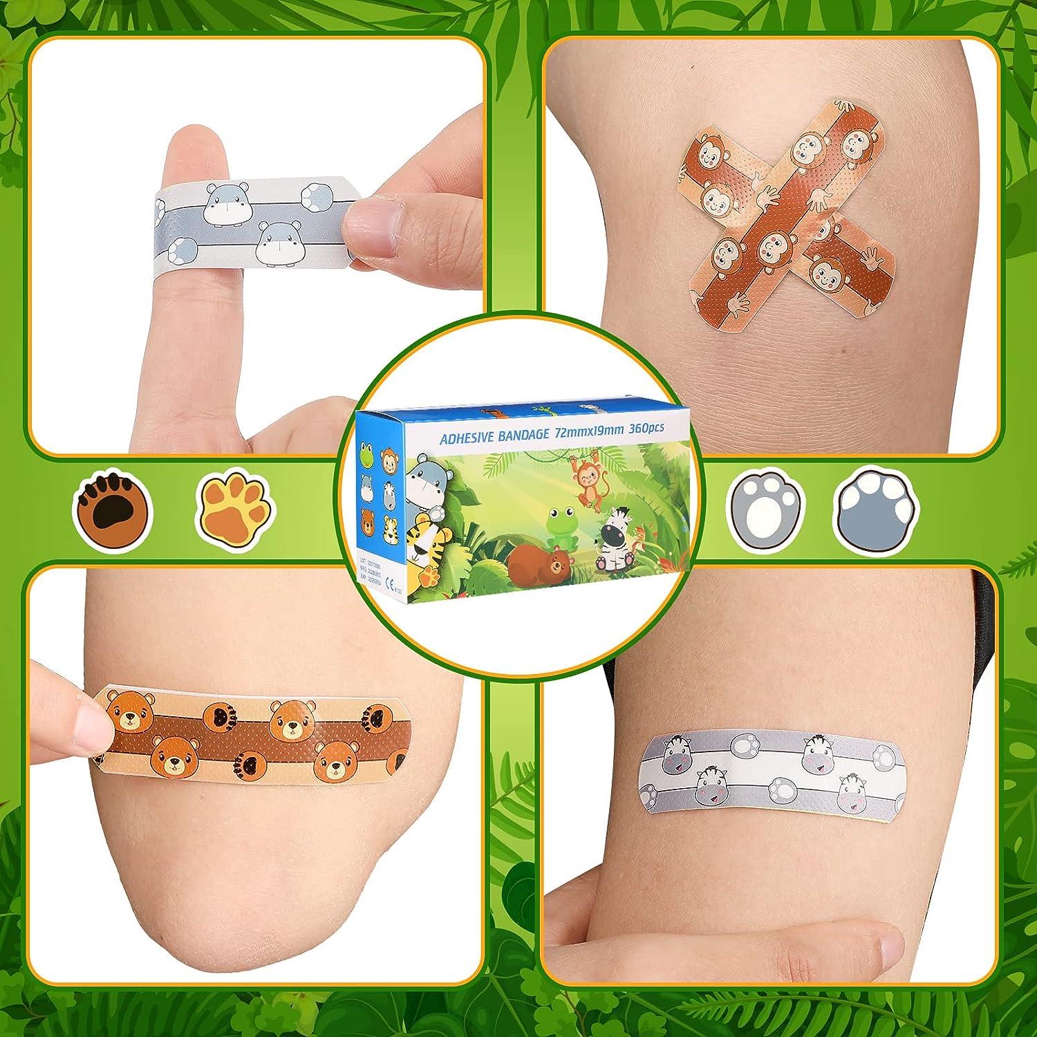 Kids Cartoon Bandages 360 Pcs Cute Animal Adhesive Children Bandages