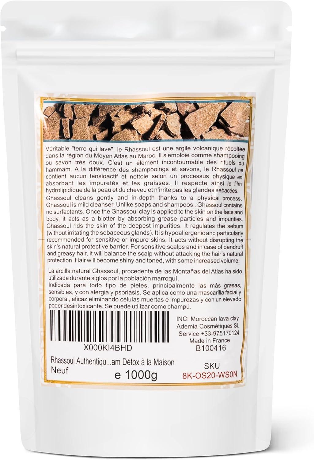 Organic Ghassoul Moroccan Volcanic Lava Clay - 1000g | Skin & Hair Care ...