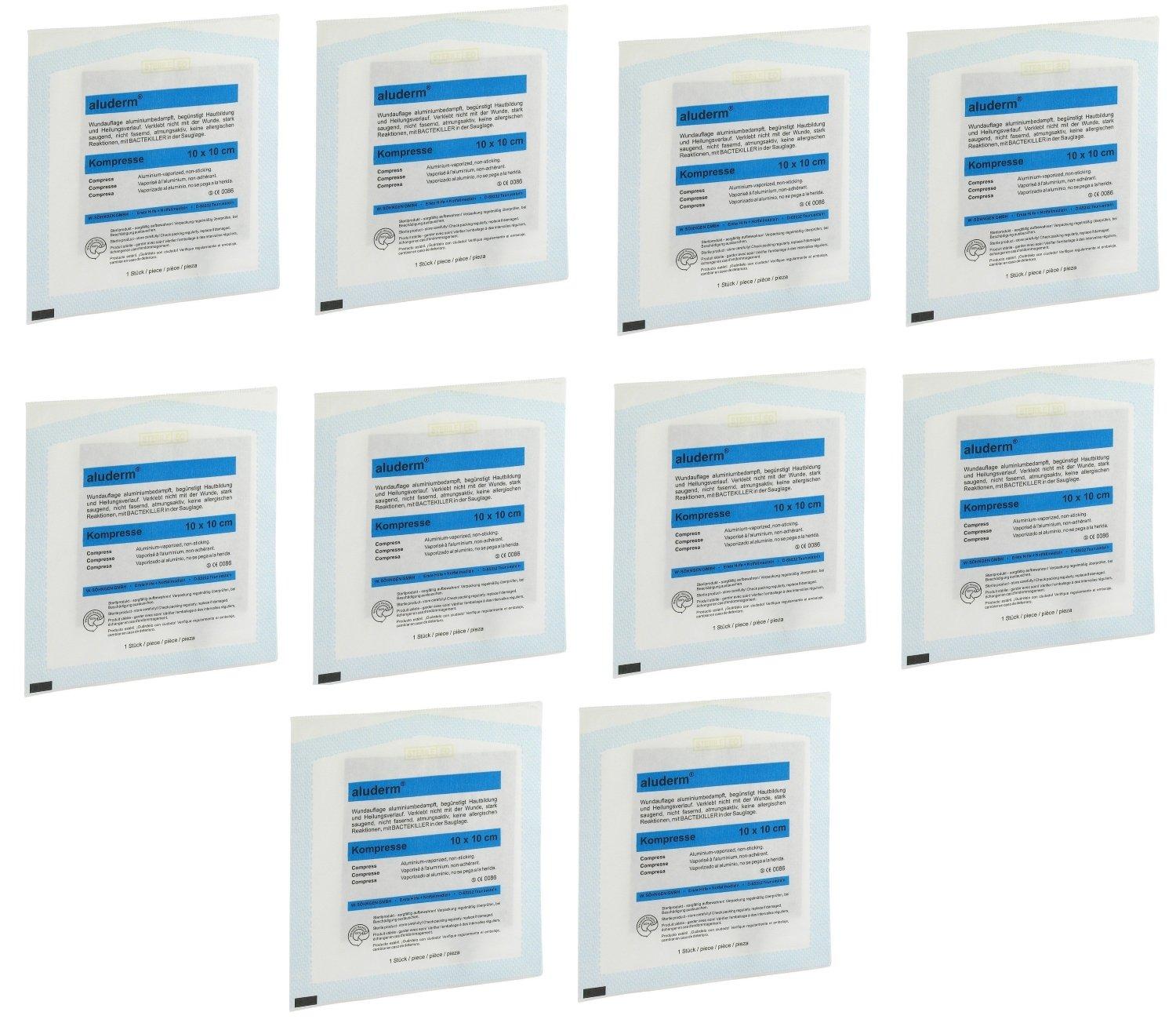 Buy Pack of 10 Individually Sterile Aluderm Compresses 10x10 cm for