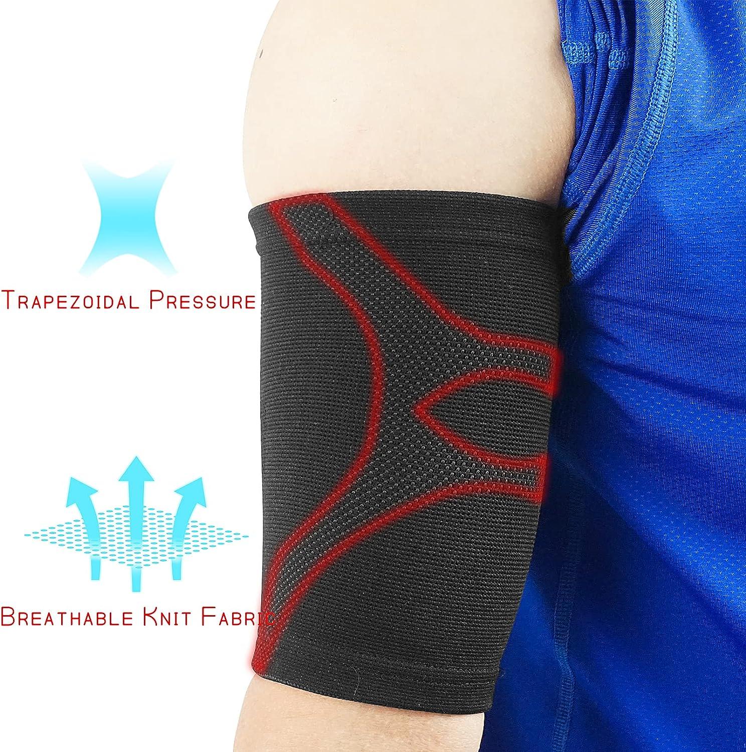 Luwint Compression Upper Arm Sleeve, Bicep Tendonitis Brace, 1 Pair Small