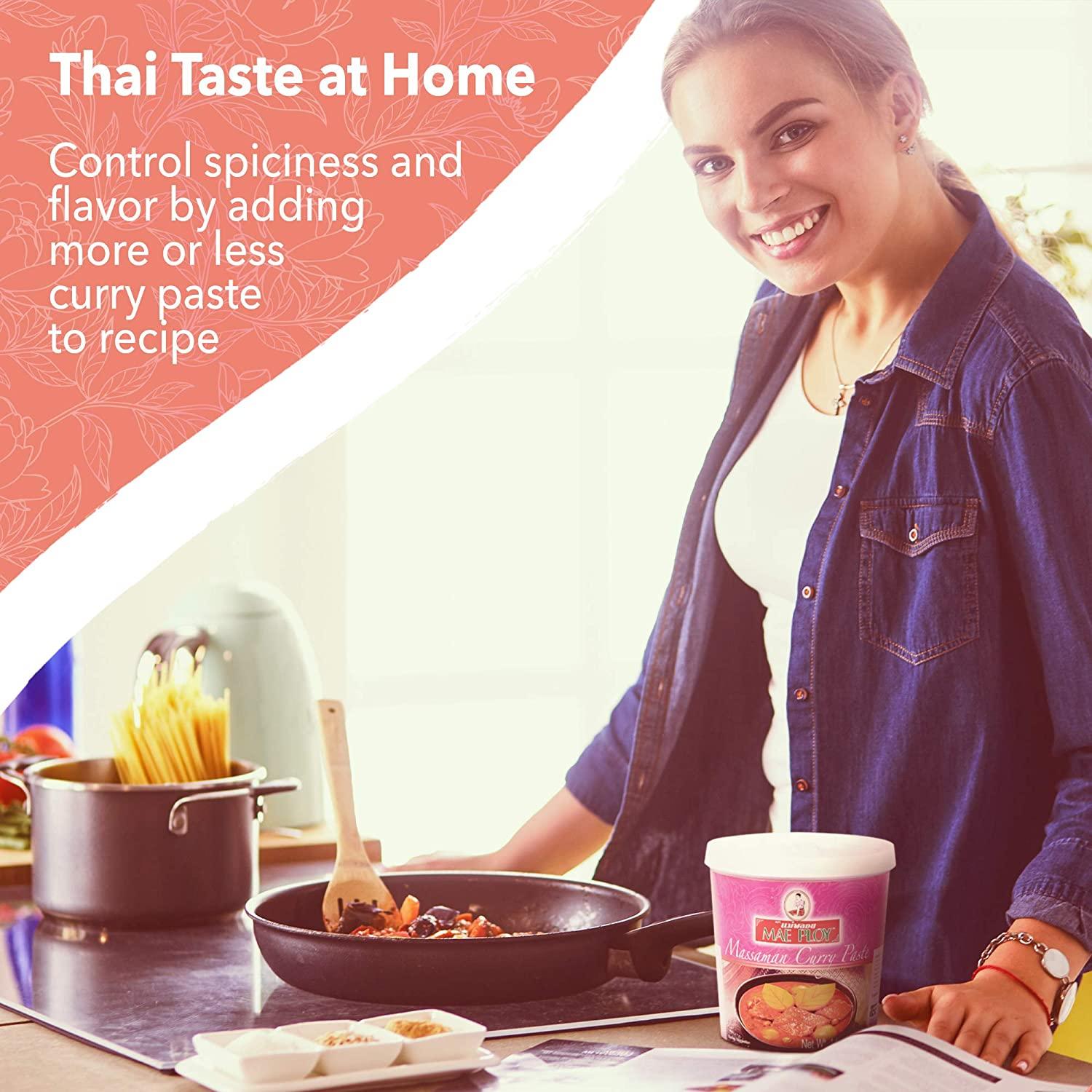 Authentic Mae Ploy Massaman Curry Paste 14 oz Tub for Thai Curries