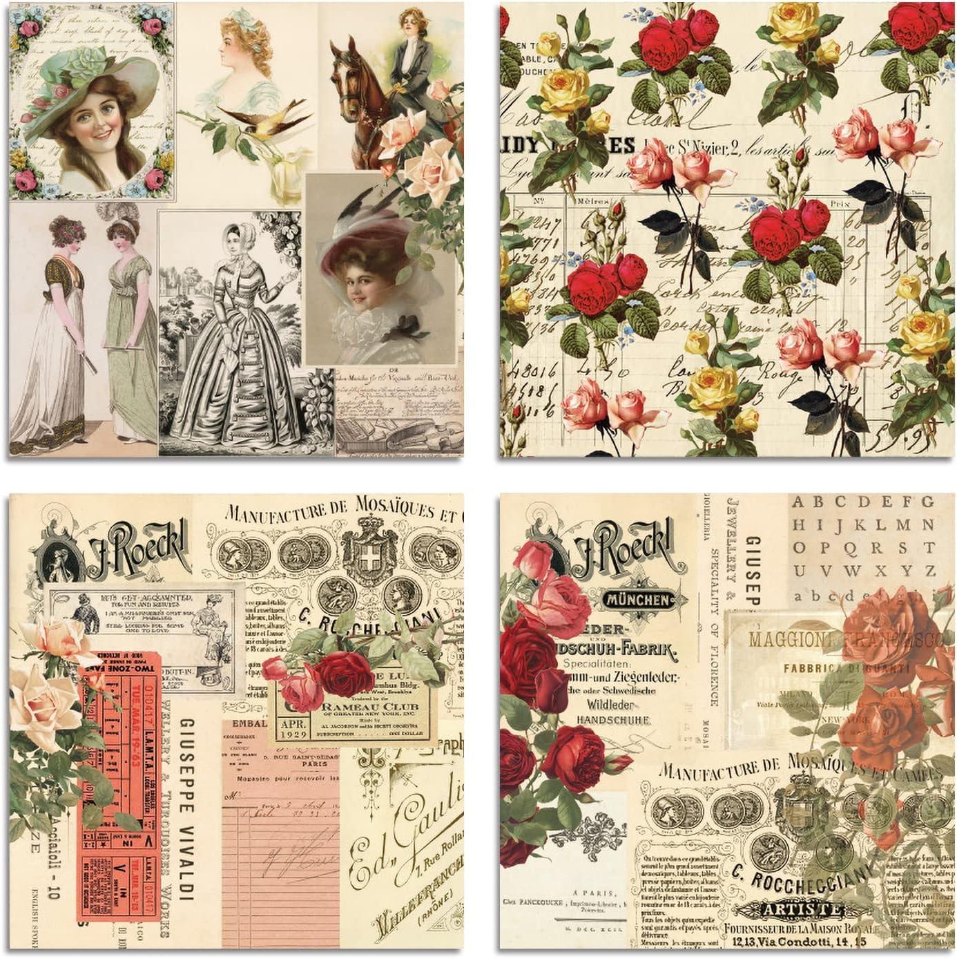 Aged Paper Patterned Scrapbooking Paper Pack Handmade Craft Background Pad  Single-side Printed
