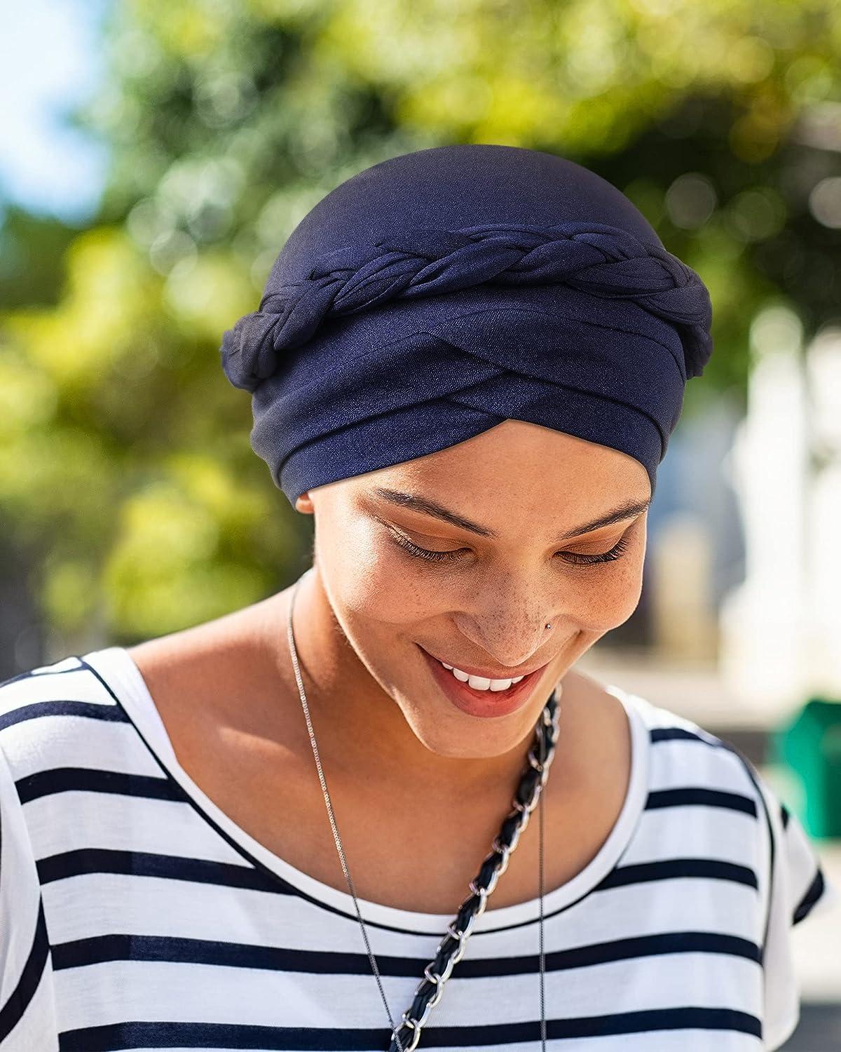 African Women Turban Cap Head Wraps Beaded Headscarf Beanie