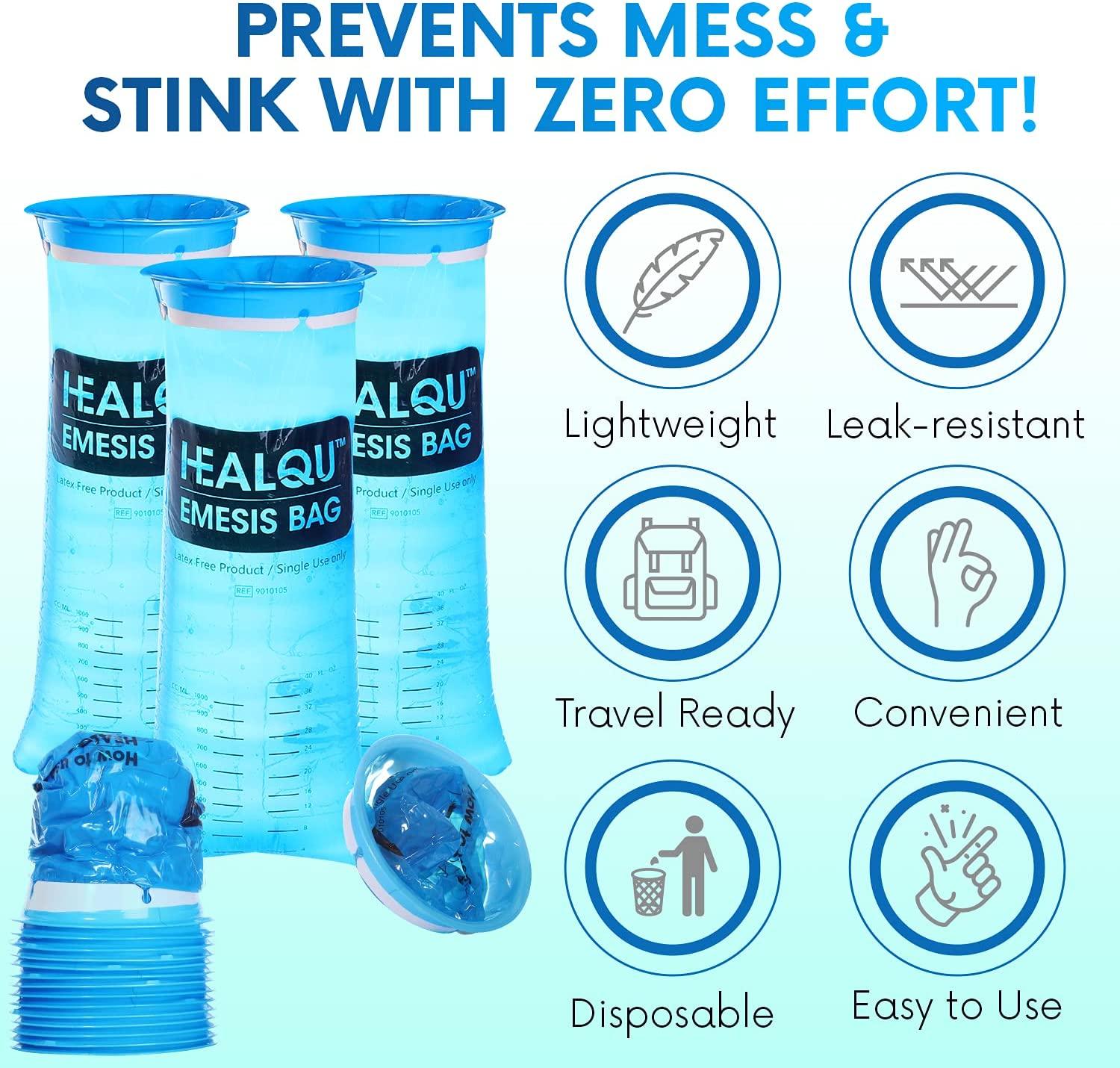 Hospital Vomit Bags 24 Pack 1000ml Car Throw Up Bag for Airsick