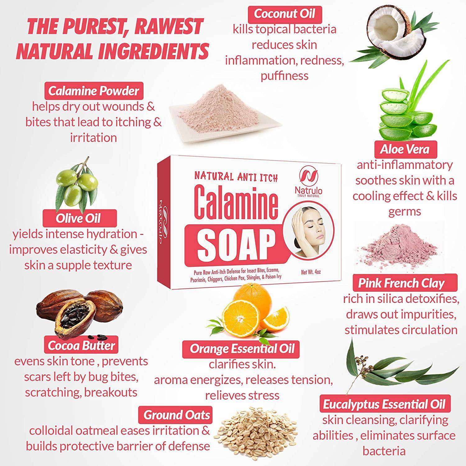 Natural Instant Itch Relief Soap Bar Calming Calamine Soap for Itchy