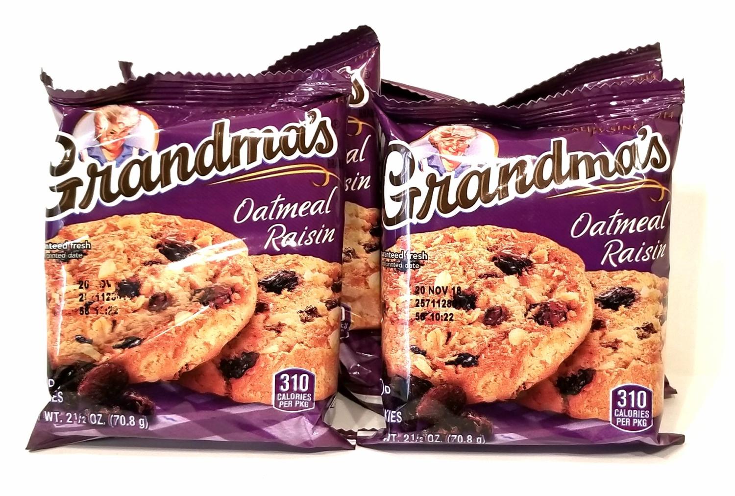 Grandma's Cookies Oatmeal Raisin Flavored 4 Packs 2 per pack Raisin 2.5