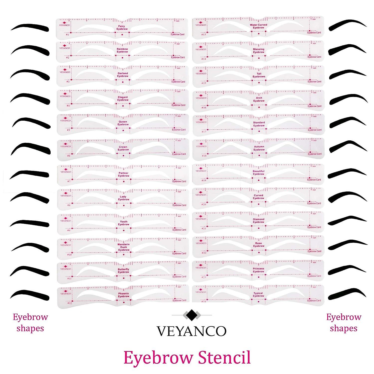 Reusable Eyebrow Stencil Shaper Kit 24 Styles with Strap Easy 3