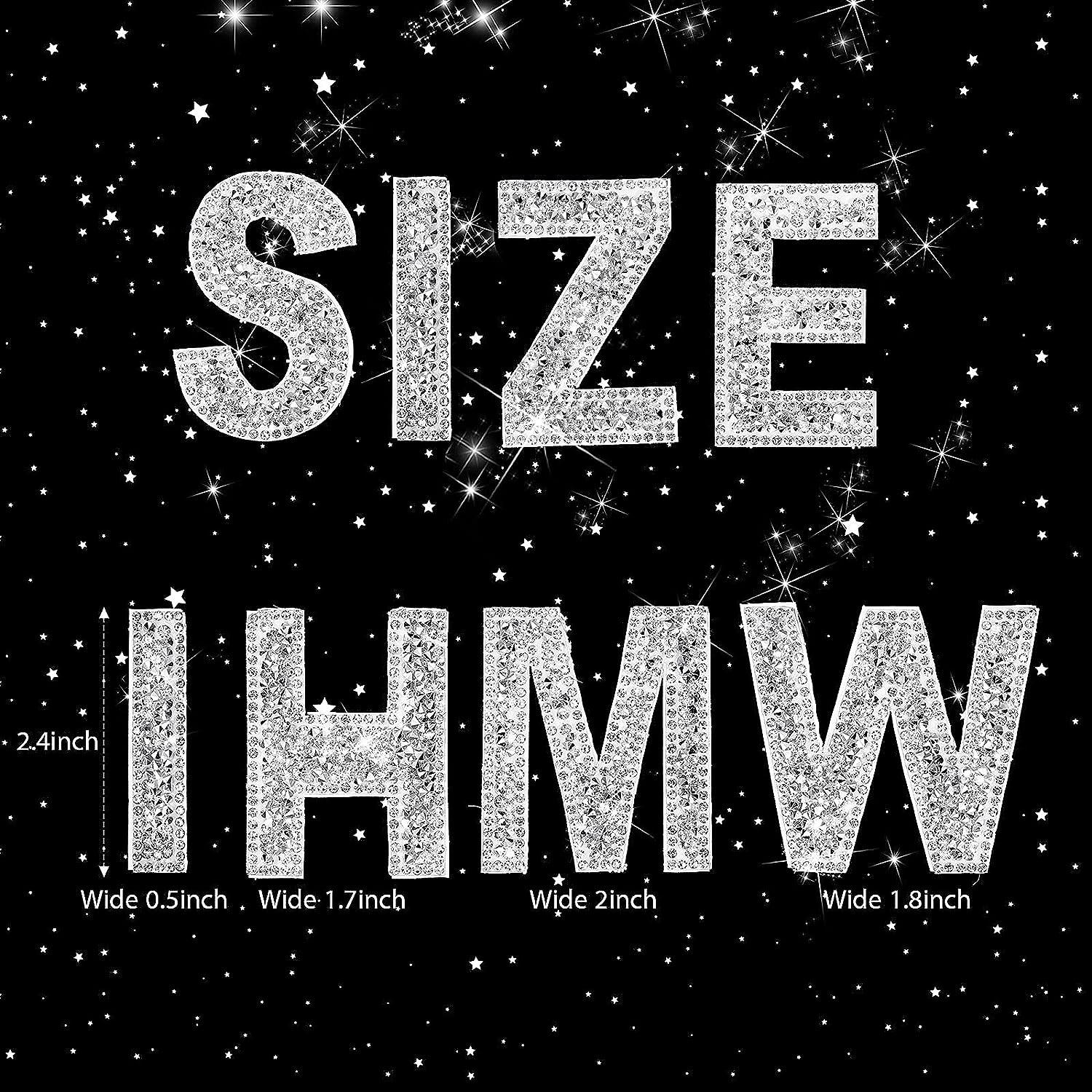 156 Pieces Rhinestone Letter Stickers With Rhinestones, Large Glitter Alphabet Letters, 26 Letters Self Adhesive For DIY Crafts, Graduation Cap Decoration (Silver - View #8