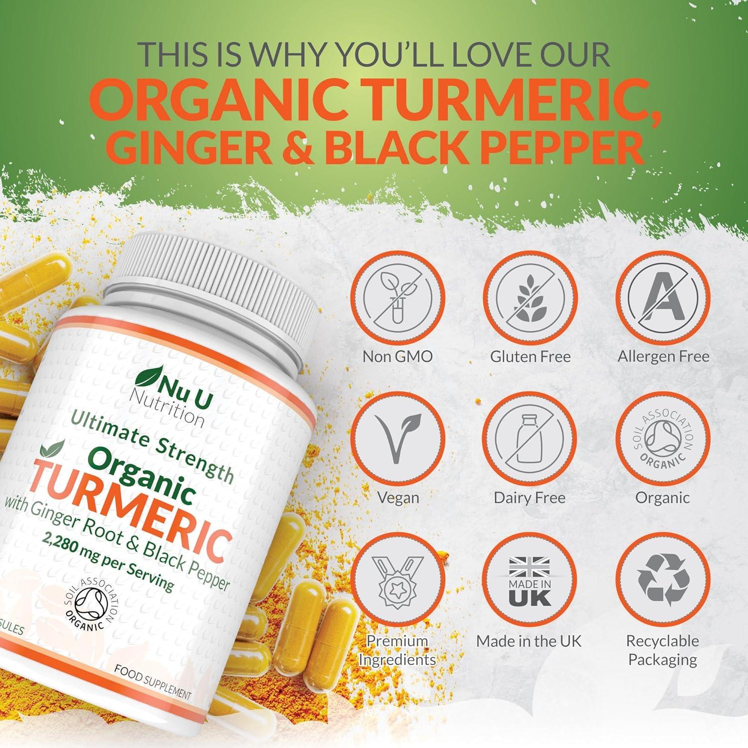 Organic Turmeric Ginger & Black Pepper 2280mg per Serving 240