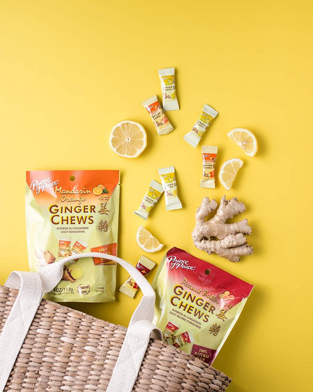 Prince of Peace Ginger Chews with Mandarin Orange, 4 oz. Candied