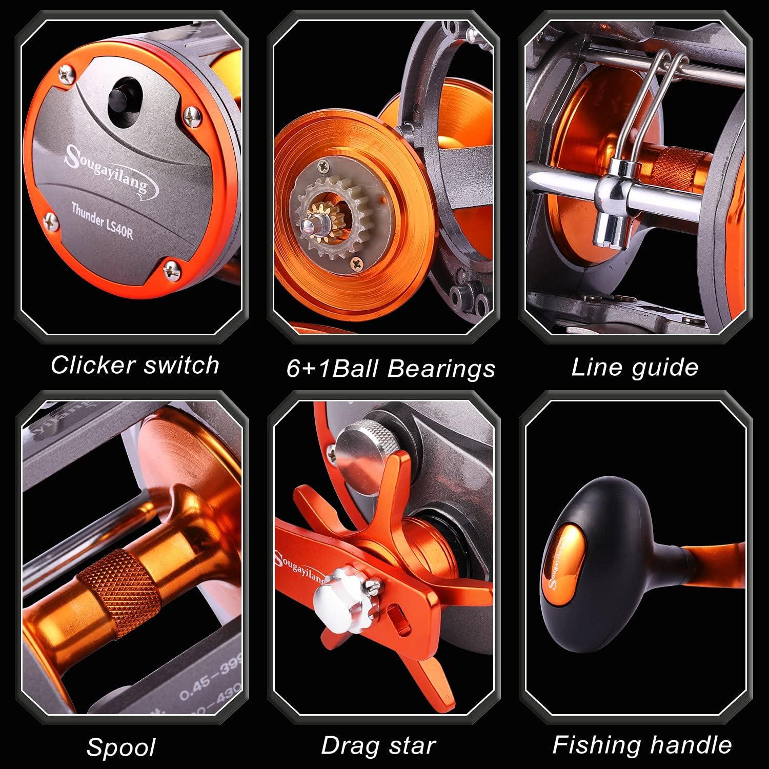 Sougayilang Line Counter Trolling Fishing Reel,Conventional Level Wind –  EveryMarket