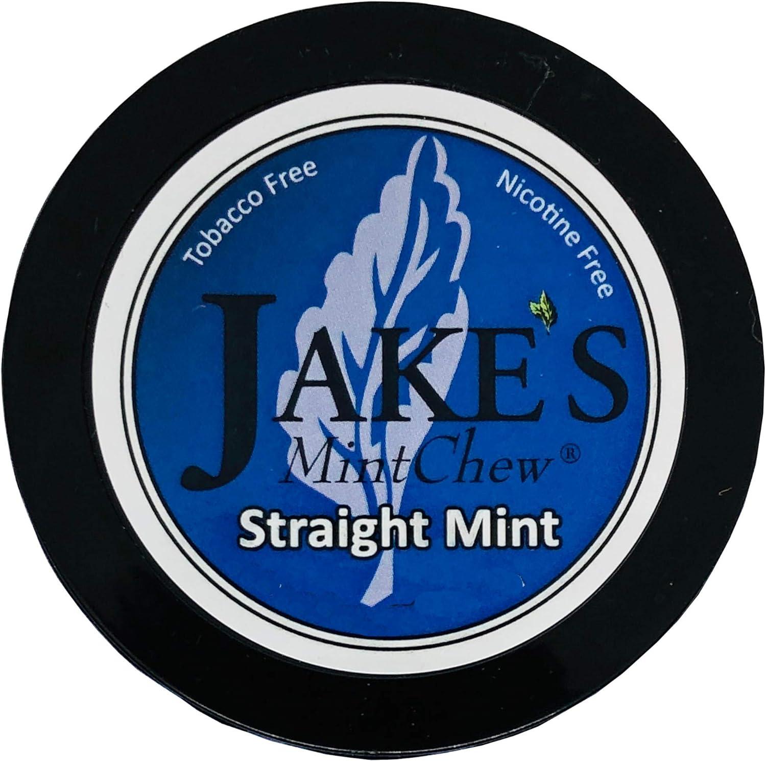 Jake's Mint Chew 5 Cans - Straight Mint Flavor - Tobacco & Nicotine Free |  Buy Now with Express International Delivery