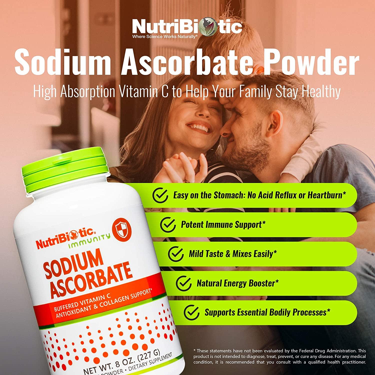 NutriBiotic Immunity Sodium Ascorbate Crystalline Powder 8 oz - Boost ...