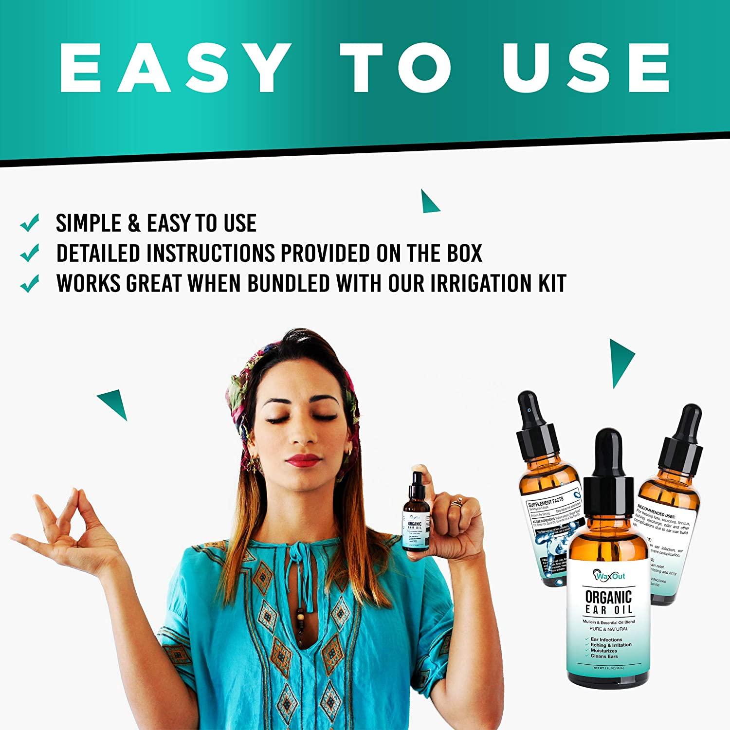 Natural Mullein Ear Wax Removal Oil with Garlic Pain Relief Drops