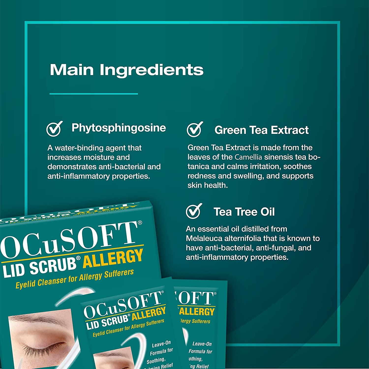 OCuSOFT Lid Scrub Allergy Eyelid Cleanser 30CT Gentle Eye Cleanser