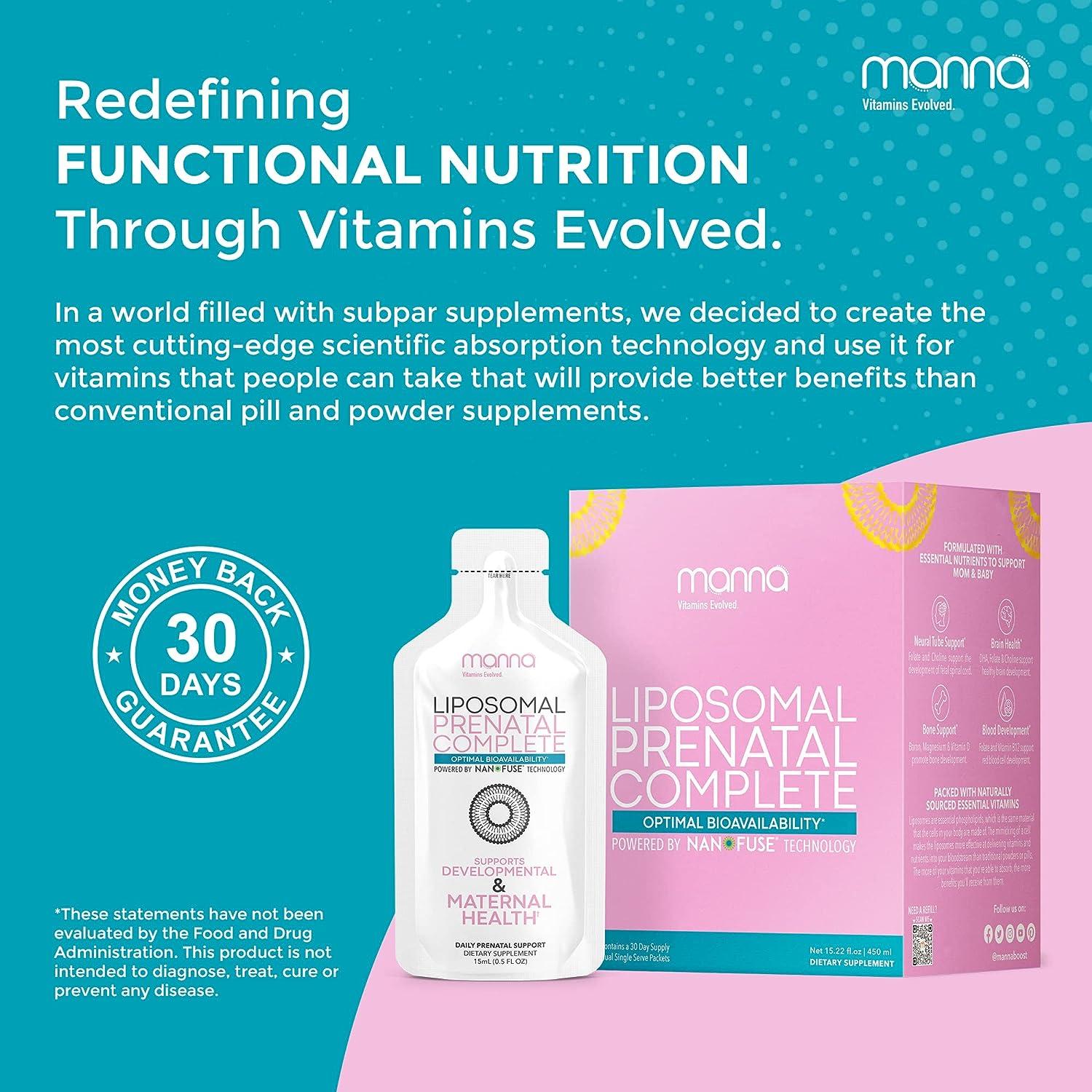 Manna Liposomal Prenatal Complete Liquid Prenatal Vitamins for Women Best Prenatal