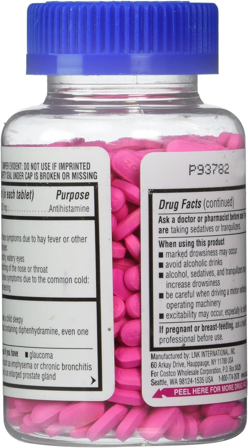 Diphenhydramine HCI 25mg Kirkland Allergy Medicine Antihistamine