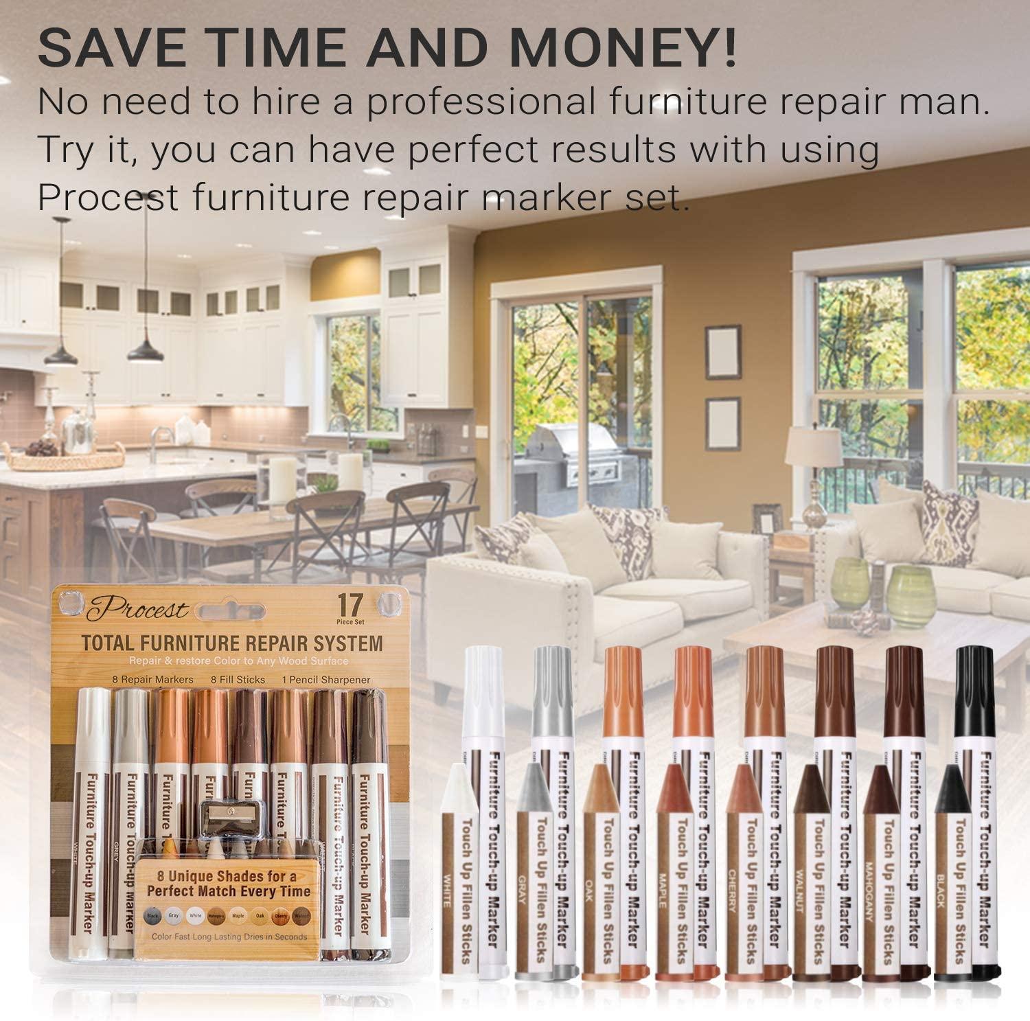 Procest 17 Piece Set of Furniture Markers Touch Up, Wood Furniture