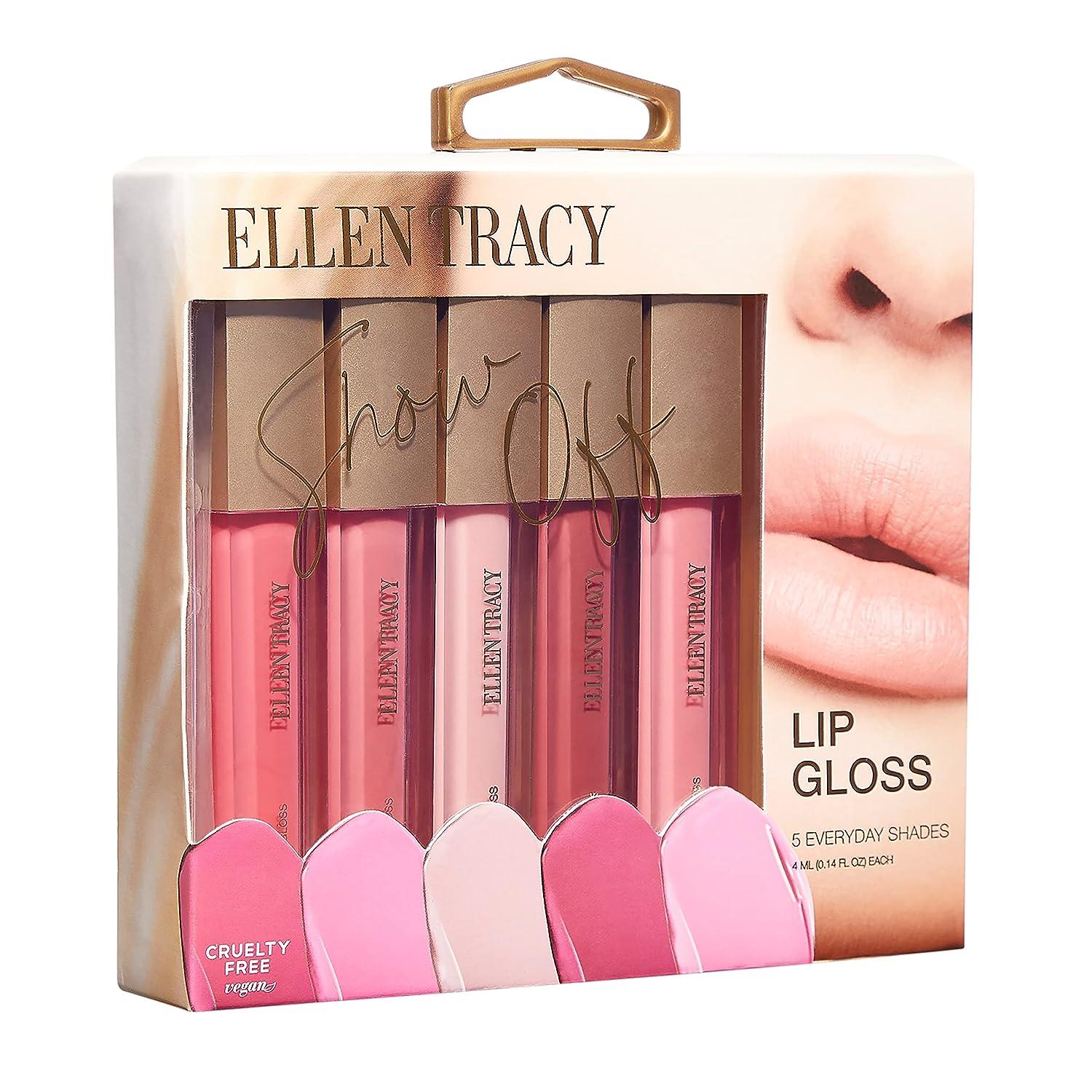 ELLEN TRACY Lip Gloss Collection 5 Pc. Set in Neutral Colors
