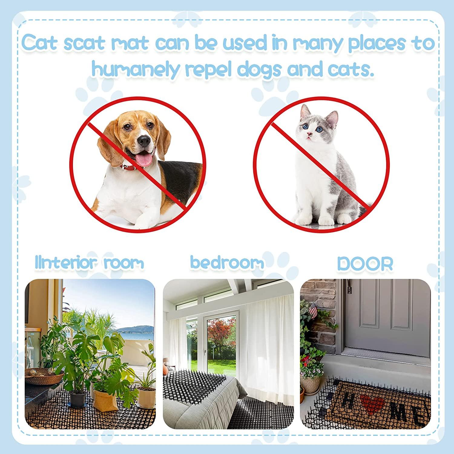 Treela 20 Pieces Cat Scat Mat with Spikes Outdoor Indoor Cat Repellent