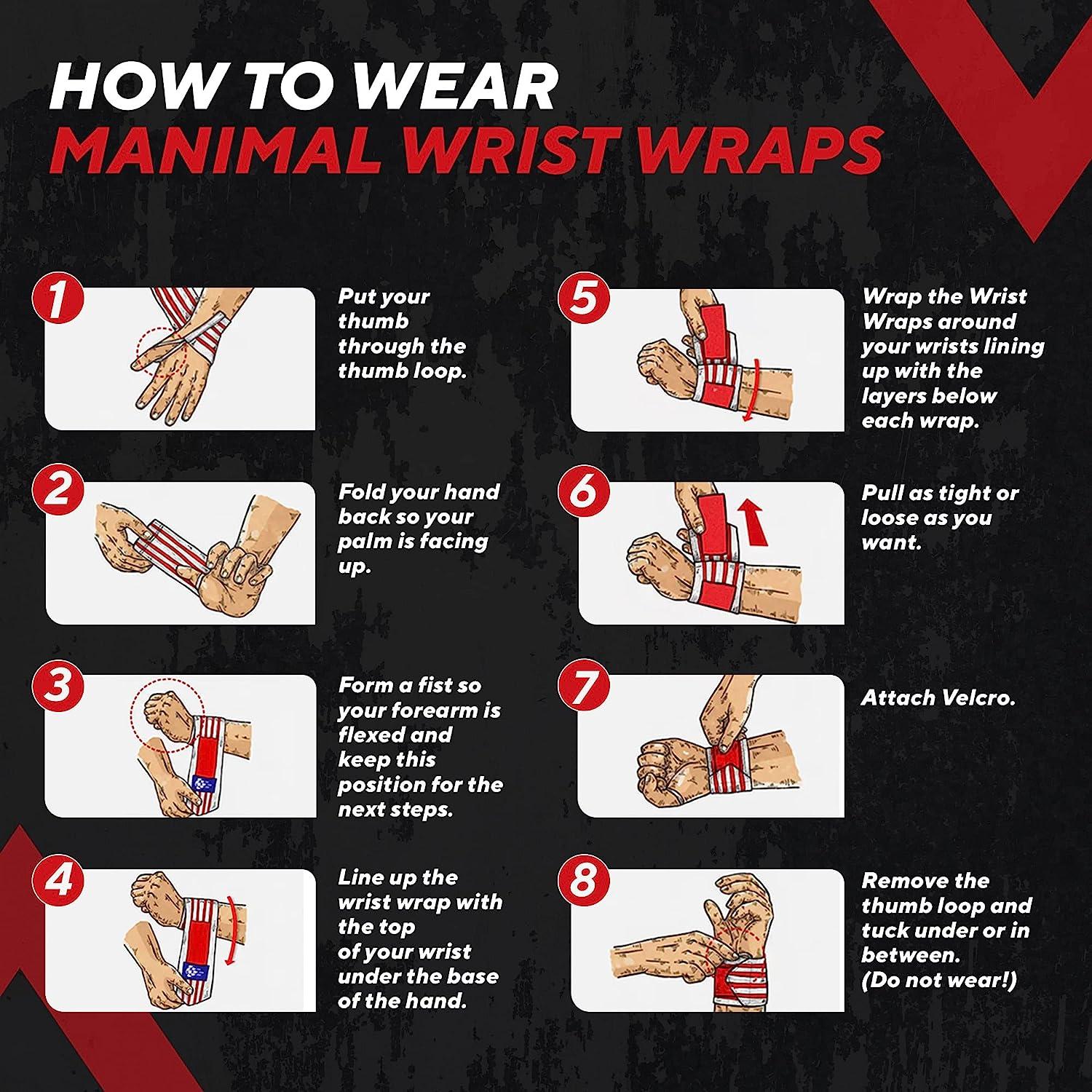 MANIMAL Wrist Wraps for Weightlifting, Strength Training, Bodybuilding
