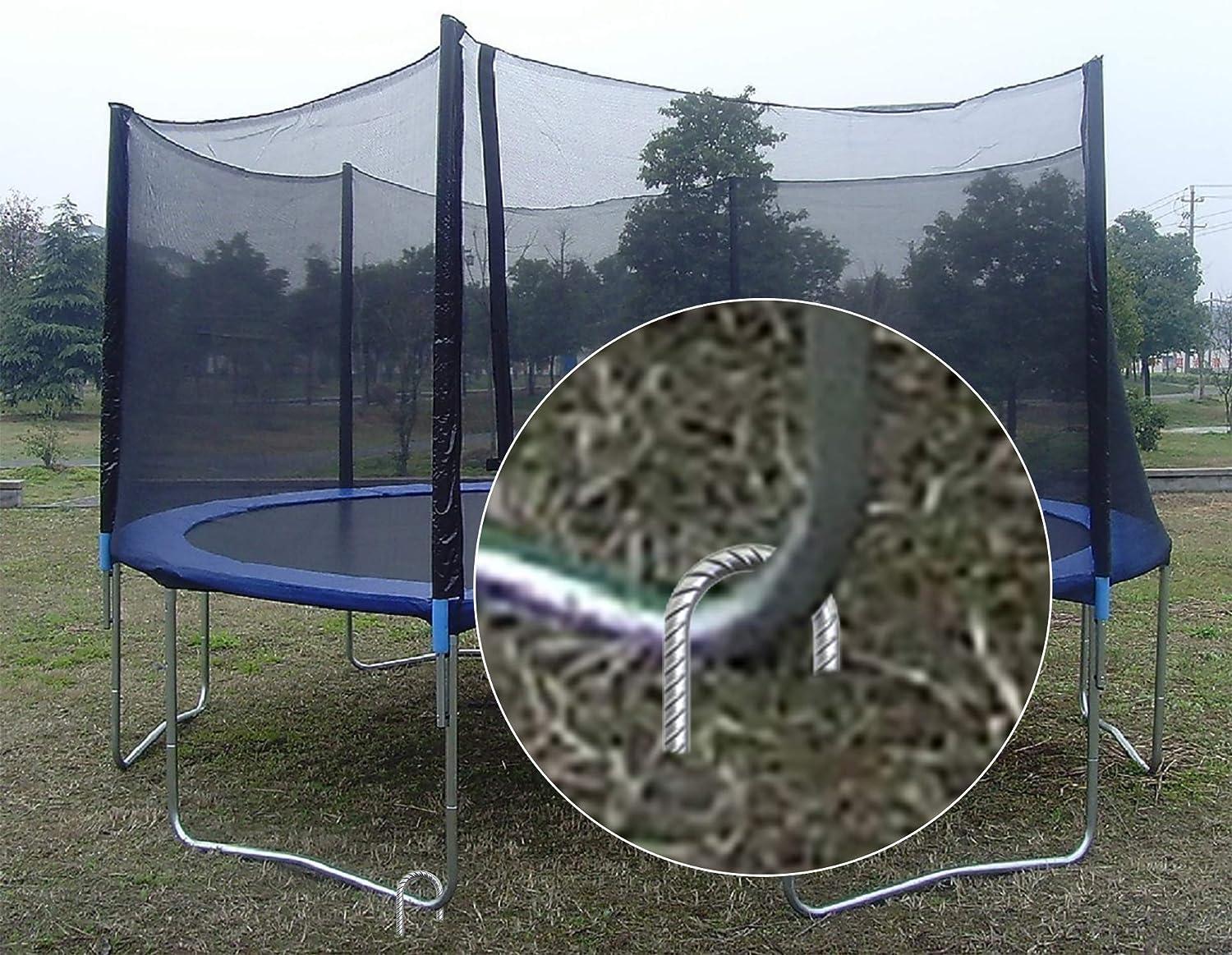 OK5STAR 16 Inch Trampoline Wind Stakes U Shaped Rebar Ground Stakes