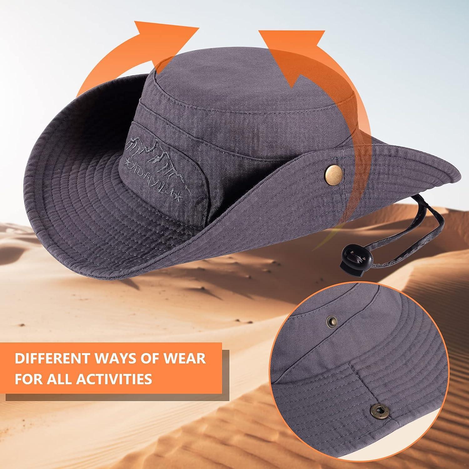 Obling Sun Hat, Fishing Hat UPF 50 Wide Brim Bucket Hat Safari Boonie Hat B- Black : : Clothing, Shoes & Accessories