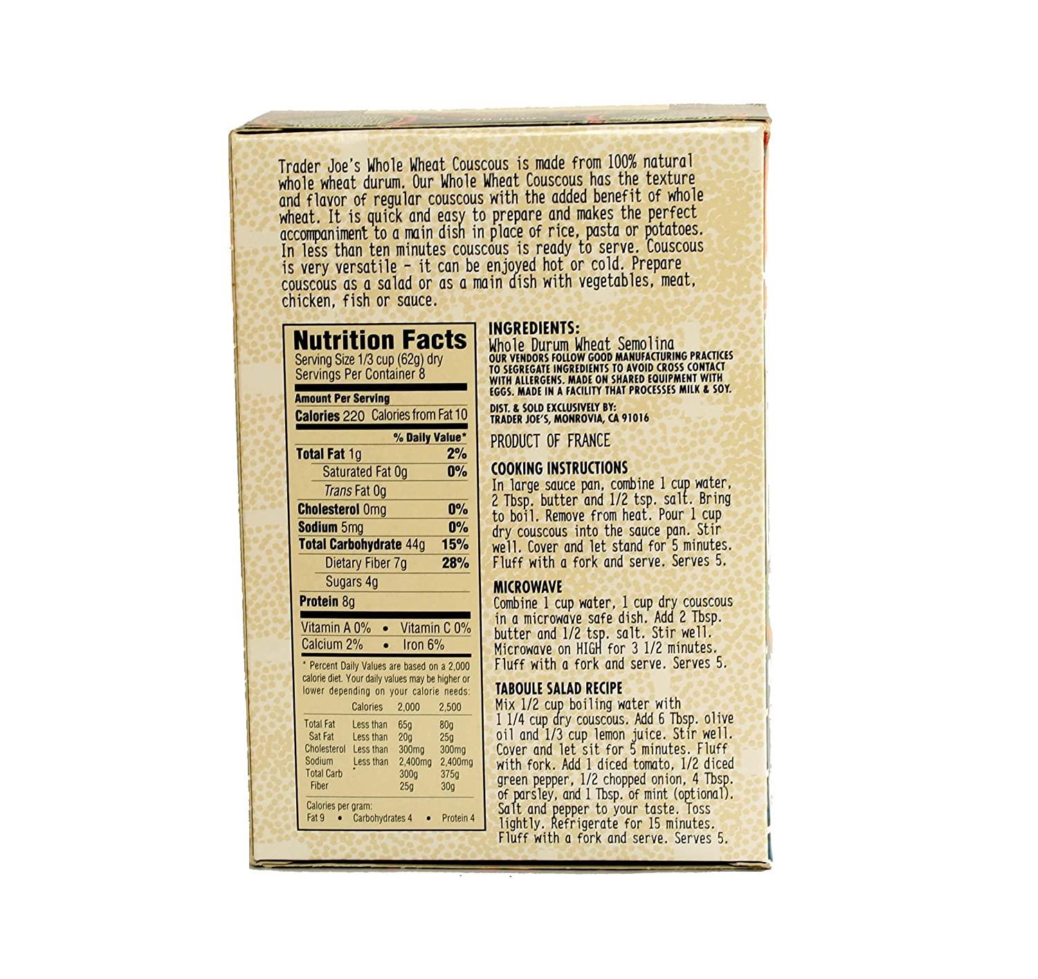 Trader Joes Whole Weat Cous Cous 17.6 oz