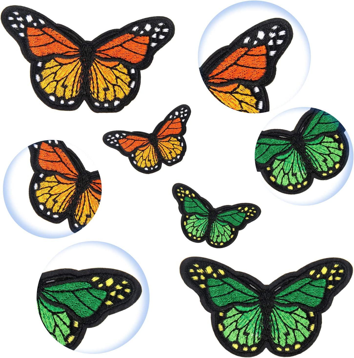 60pcs Butterfly Iron on Patches, 2 Size Embroidered Sew Applique
