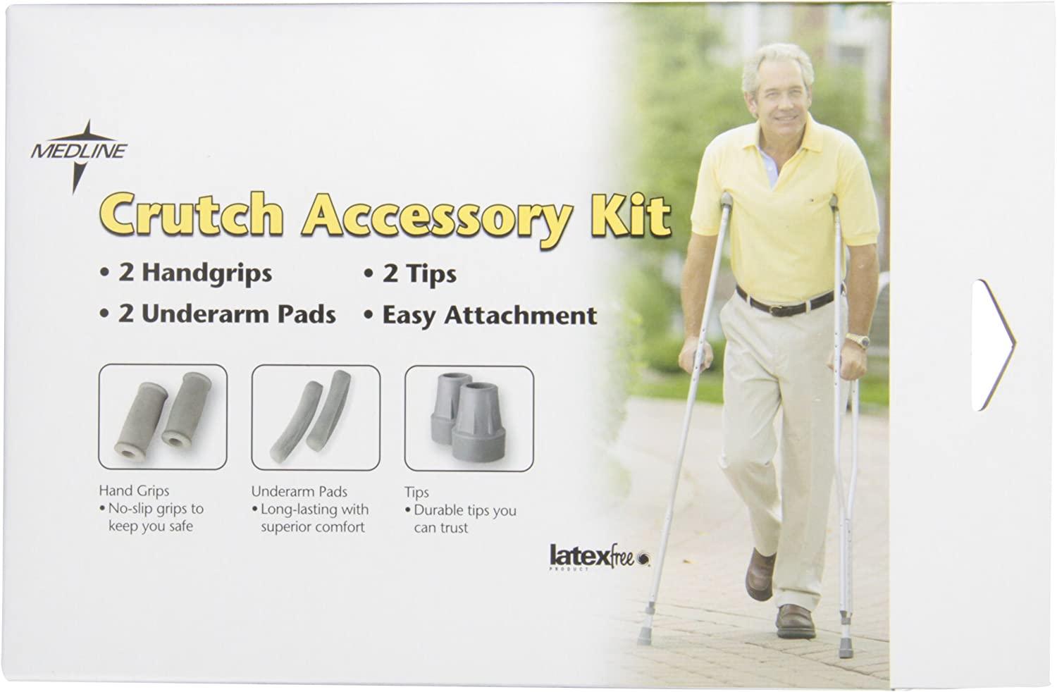 Medline Crutch Replacement Part Kit, Gray