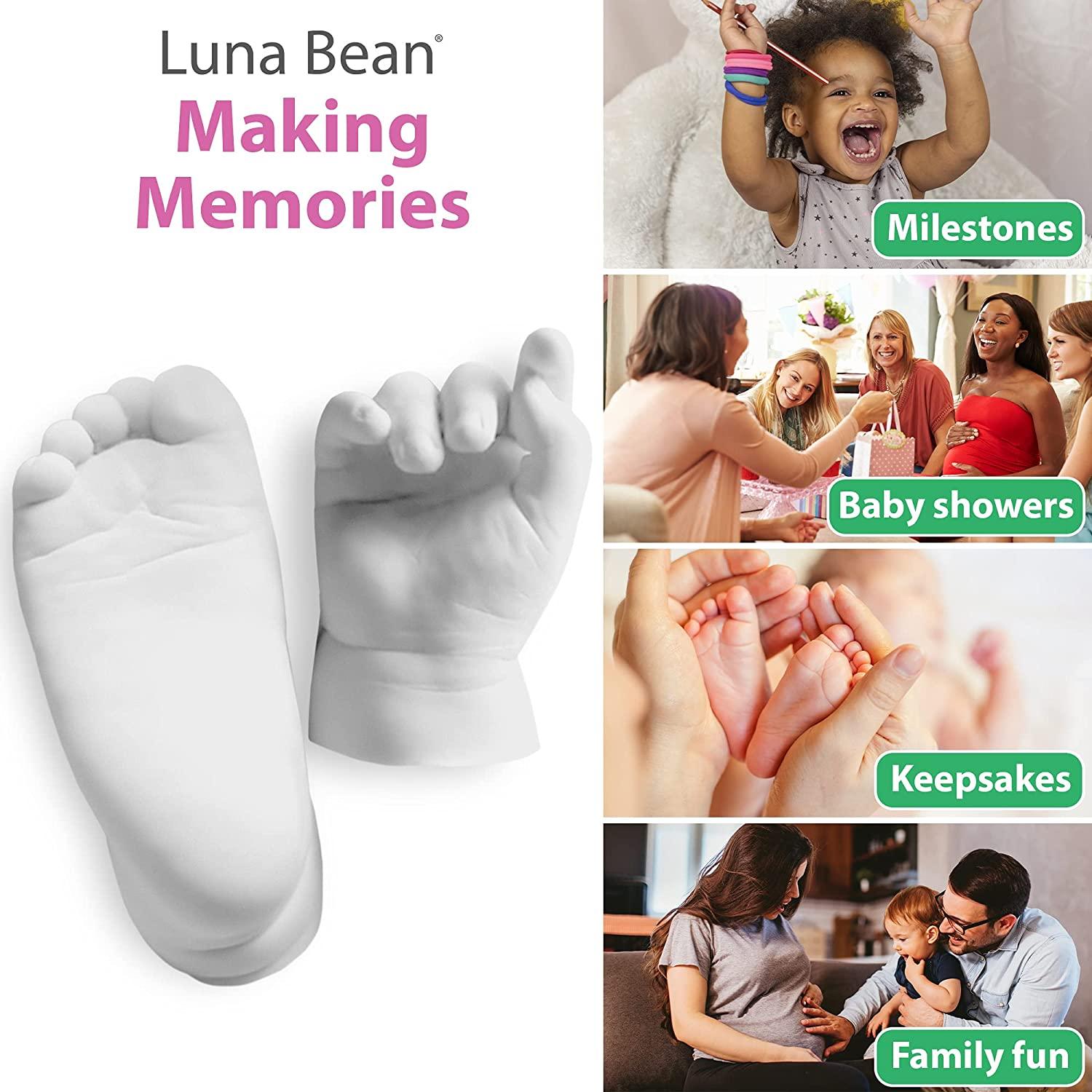 Luna Bean Deluxe Baby Keepsake Hand Casting Kit - Plaster Hand Mold Casting  Kit for Infant Hand & Foot Mold - Baby Casting Kit for First Birthday,  Christmas & Newborn Gifts - (Pearl Sealant)